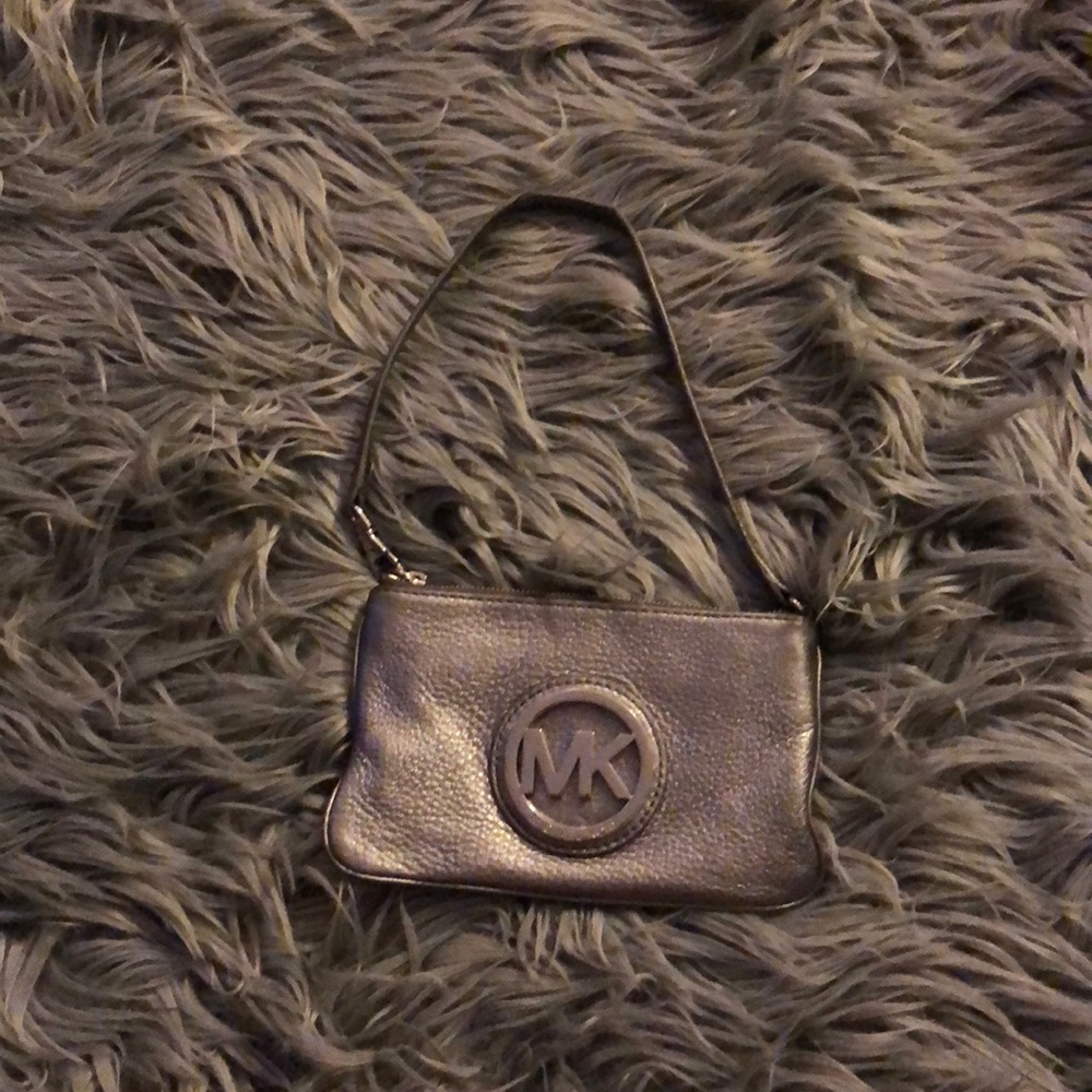 Michael Kors gunmetal wristlet